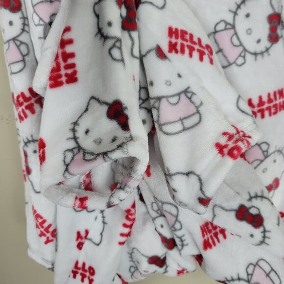 Hello Kitty Hooded One Piece Pajamas Women's Size XL Fleece Zip Up Sleepwear - Picture 7 of 15